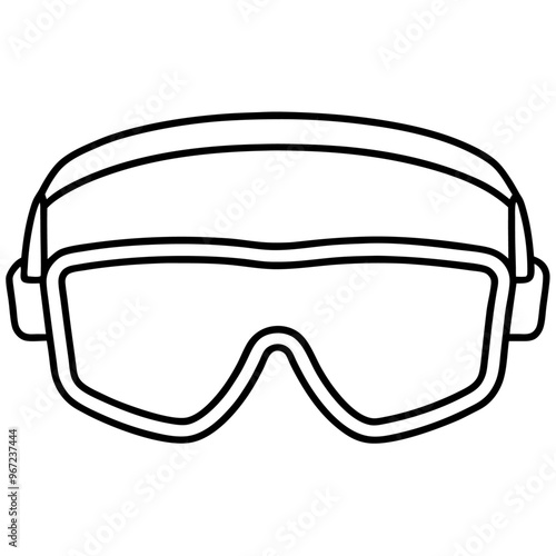 safety goggles outline coloring book page line art illustration digital drawing