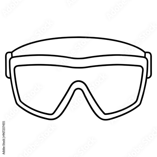 safety goggles outline coloring book page line art illustration digital drawing