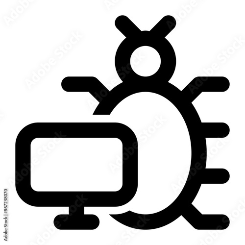 bug, defect, computer, malware, threat, virus, debugging, malicious outline icon