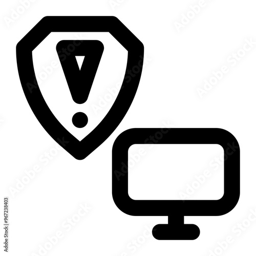 risk, threat, alert, warning, computer security, cyber security, protection, detection outline icon