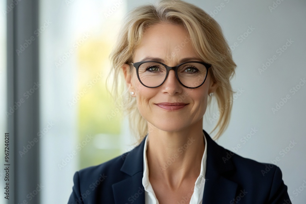Happy middle aged professional german business woman, smiling mature executive ceo manager, 45 years old female entrepreneur, confident business owner wearing glasses in office. Headshot portrait Happy middle aged professional german business woman, smiling mature executive ceo manager, 45 years old female entrepreneur, confident business owner wearing glasses in office. Headshot portrait