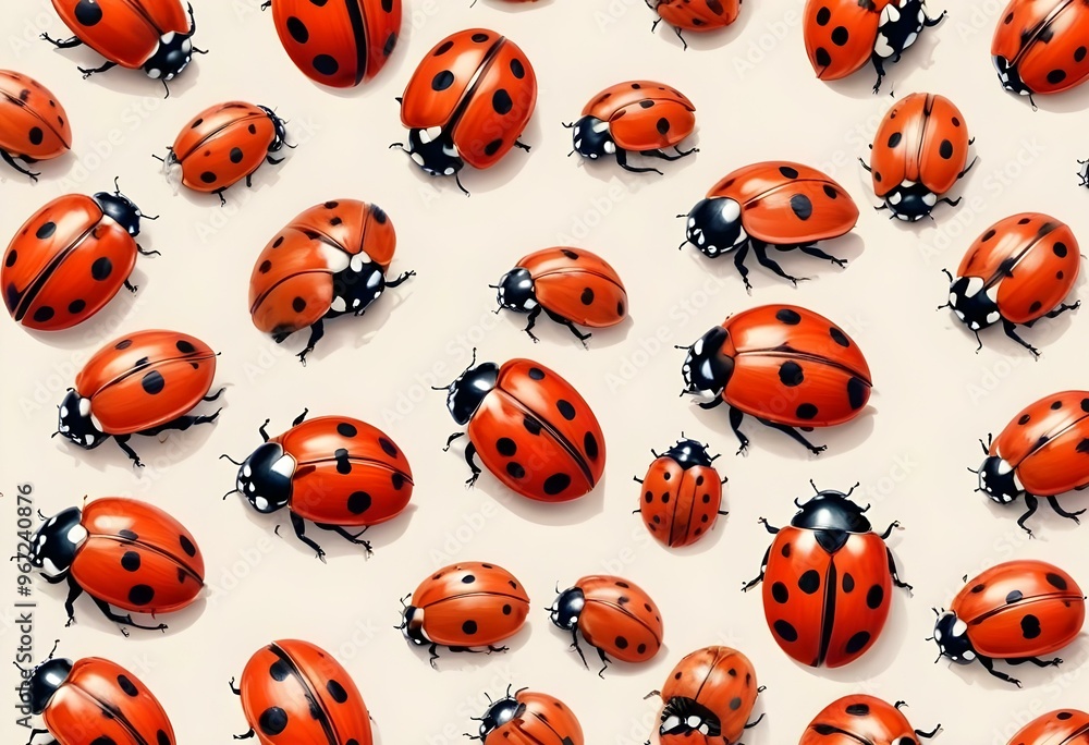 Ladybugs with red and black spots Ladybugs with red and black spots