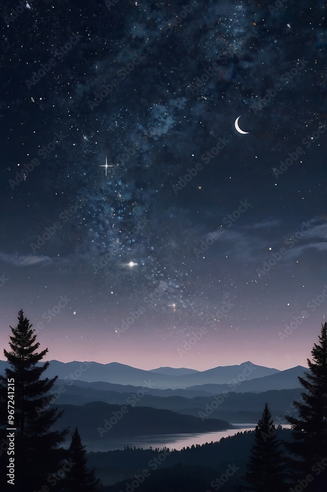 night sky and moon night sky and moon