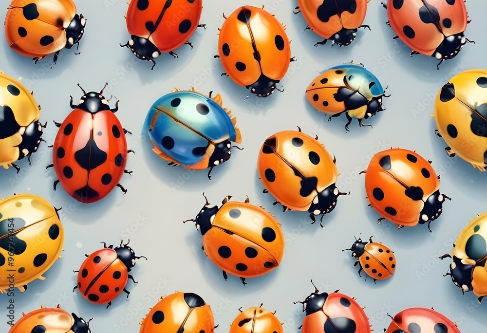 Ladybugs with red and black spots Ladybugs with red and black spots