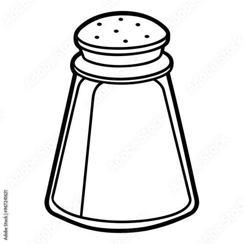 salt shaker outline coloring book page line art illustration digital drawing