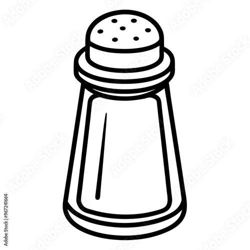 salt shaker outline coloring book page line art illustration digital drawing