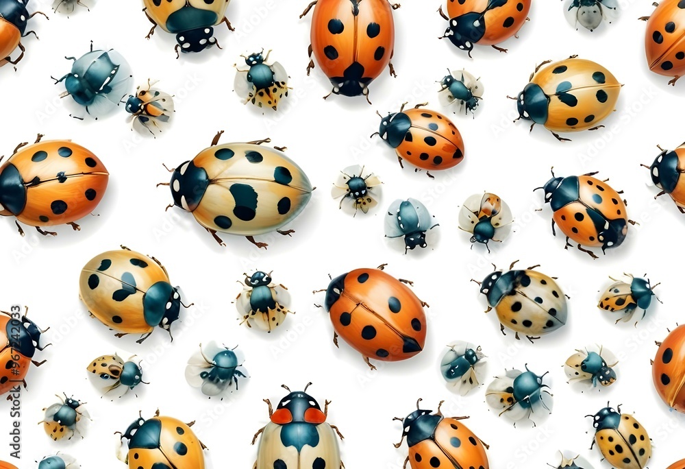 Ladybugs with red and black spots Ladybugs with red and black spots