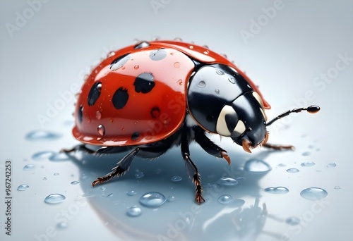 Ladybugs with red and black spots