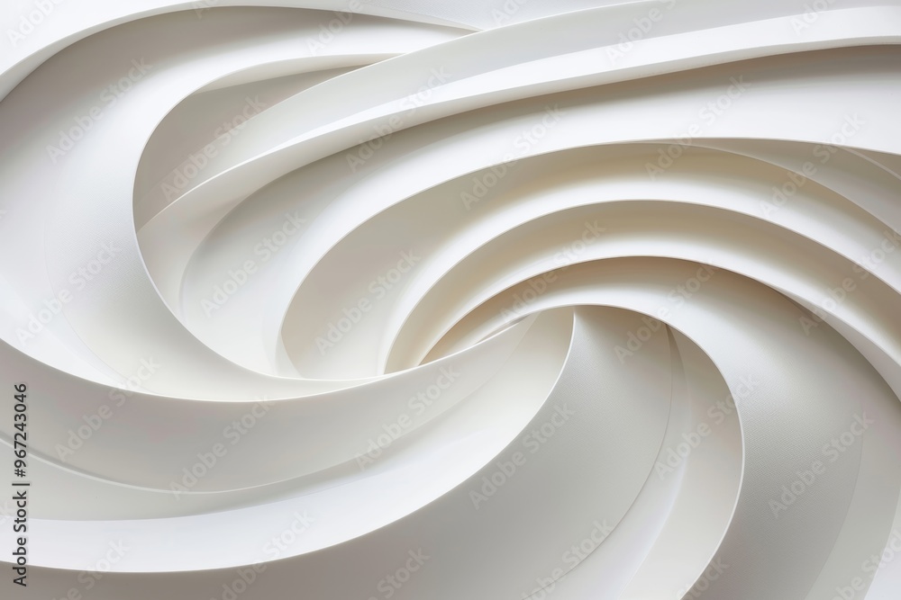 Obraz premium Abstract White Wave Background, Gentle Curves, Soft Focus, Ethereal and Muted Minimalism