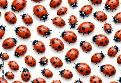 Ladybugs with red and black spots