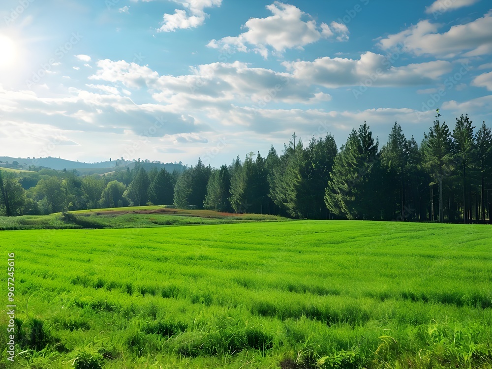 Fototapeta premium landscape with grass and sky