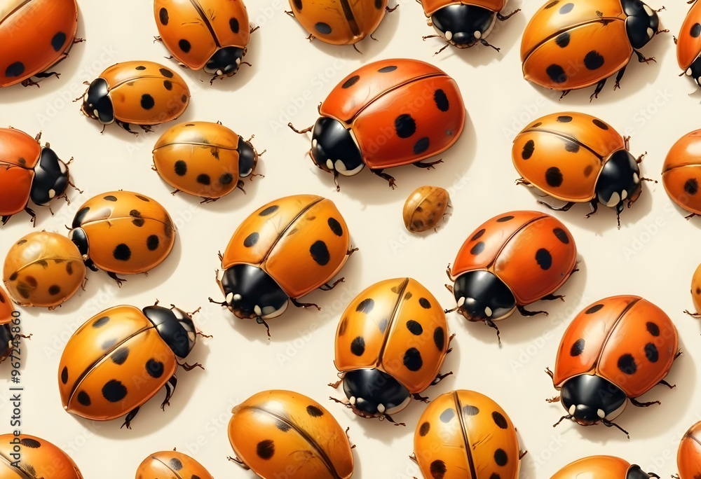 Ladybugs with red and black spots Ladybugs with red and black spots