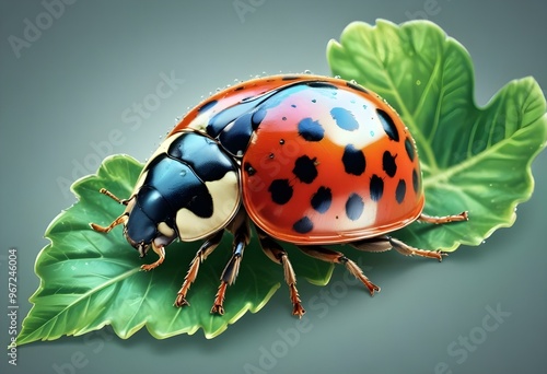 Ladybugs with red and black spots