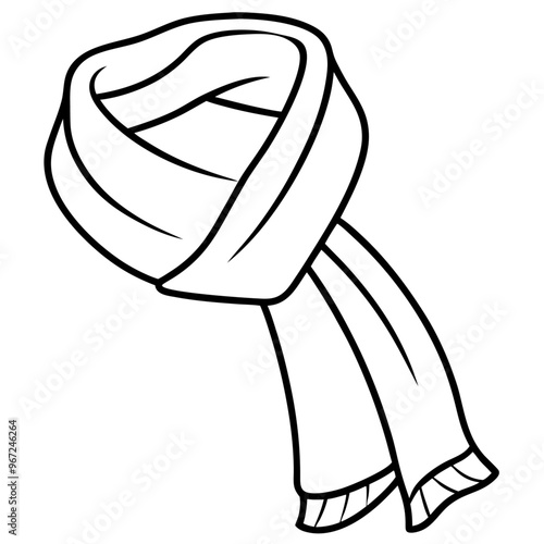 scarf outline coloring book page line art illustration digital drawing