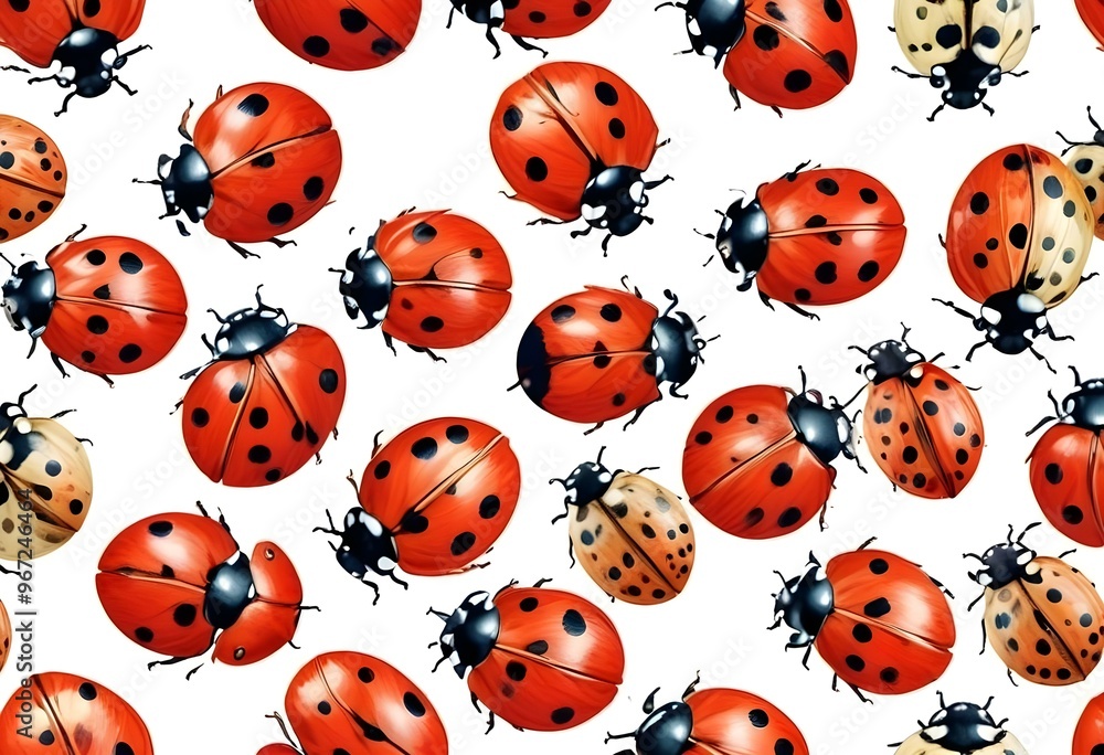 Ladybugs with red and black spots Ladybugs with red and black spots