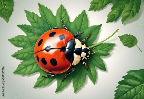 Ladybugs with red and black spots