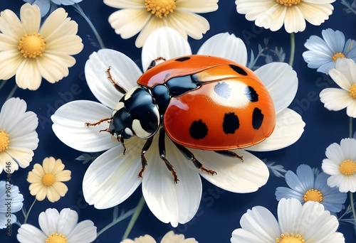 Ladybugs with red and black spots