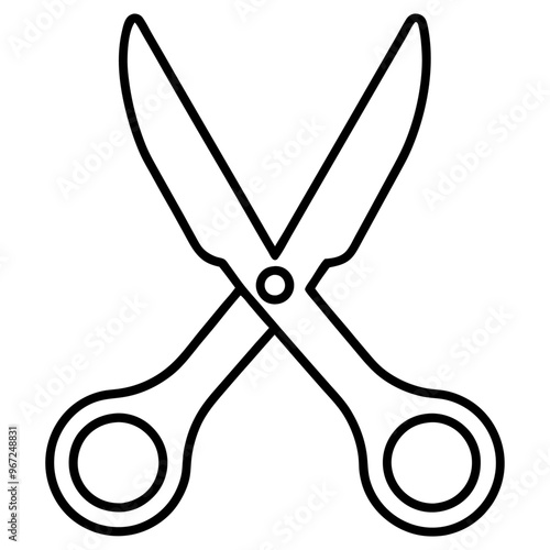 scissors outline coloring book page line art illustration digital drawing