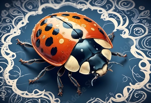 Ladybugs with red and black spots