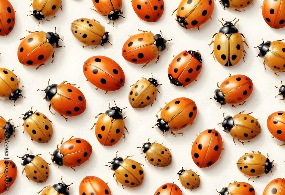 Ladybugs with red and black spots Ladybugs with red and black spots