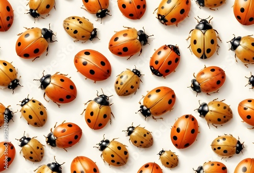 Ladybugs with red and black spots