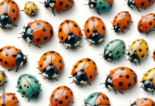 Ladybugs with red and black spots