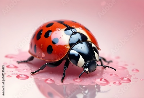 Ladybugs with red and black spots