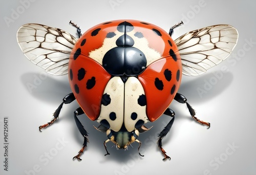 Ladybugs with red and black spots