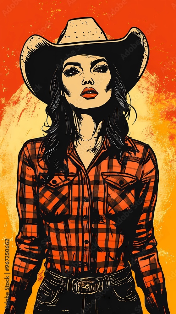 background image of a cowboy woman, western illustration style, western. background image of a cowboy woman, western illustration style, western.