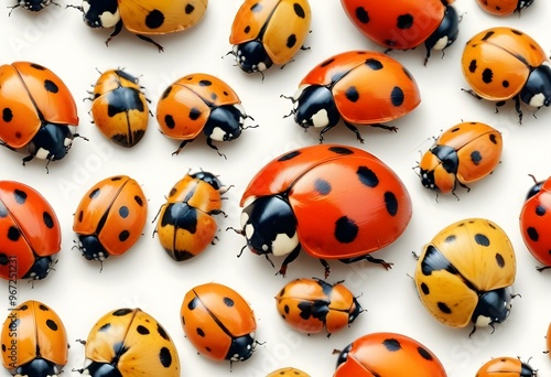 Ladybugs with red and black spots