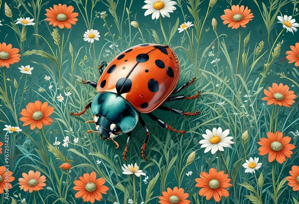 Ladybugs with red and black spots Ladybugs with red and black spots