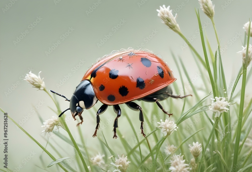 Ladybugs with red and black spots Ladybugs with red and black spots