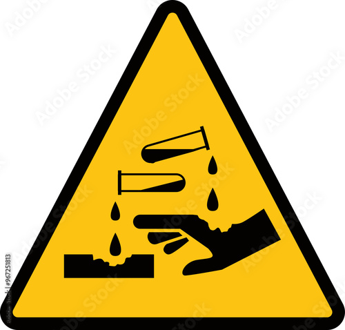 Foto Skin Corrosion GHS Sign  Corrosion hazard sign