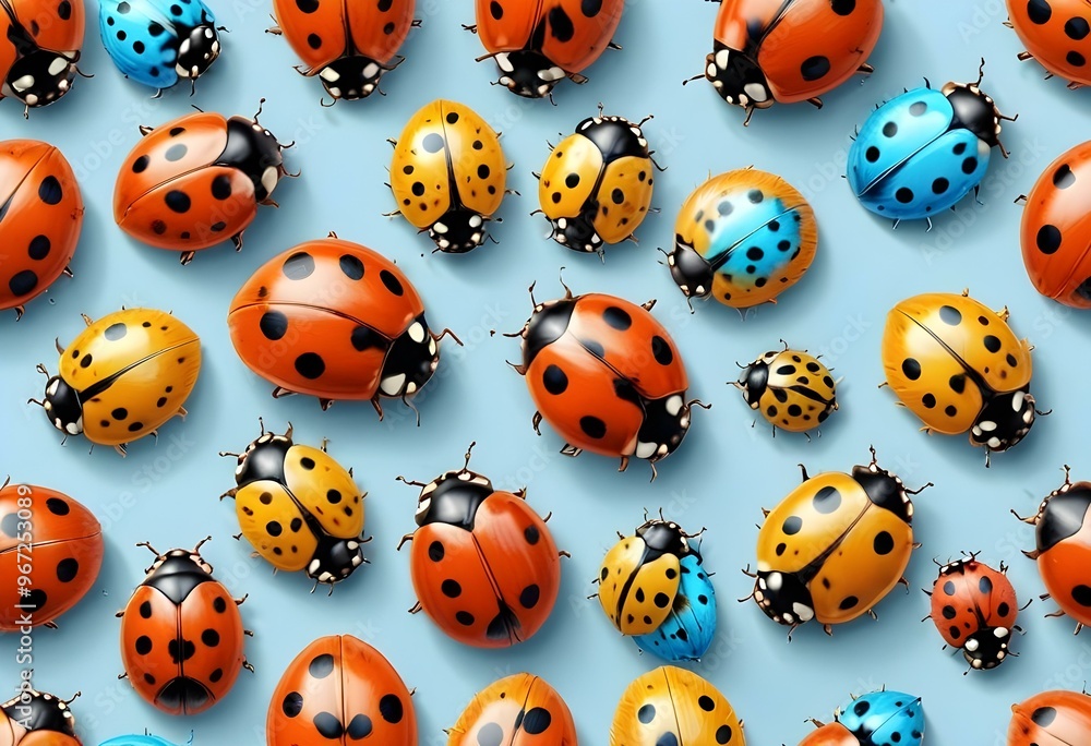 Ladybugs with red and black spots Ladybugs with red and black spots