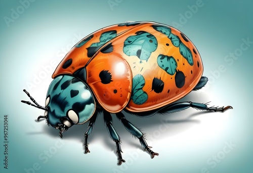 Ladybugs with red and black spots