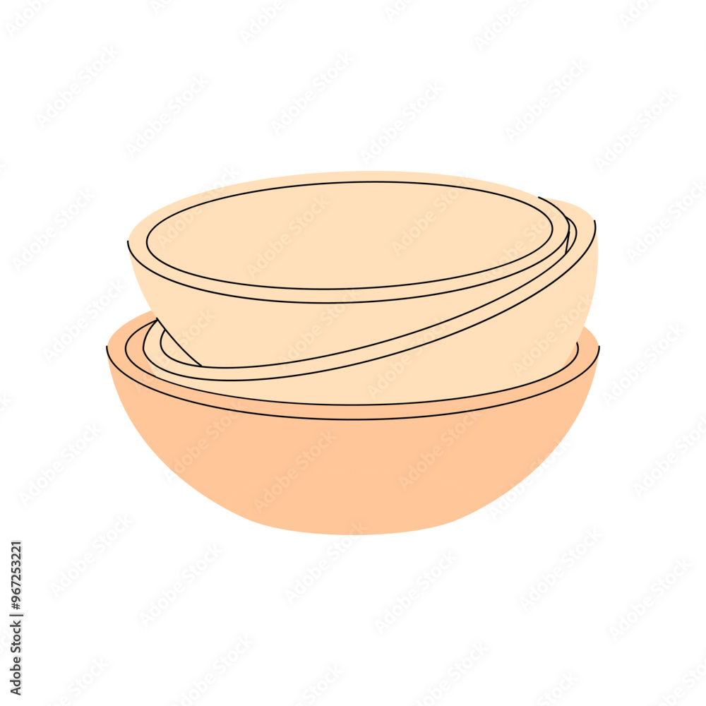 Icon of bowls stack. Mountain of empty deep plates. Heap of crockery for cooking. Kitchen utensil for preparing food. Kitchenware, tableware. Flat isolated vector illustration on white background Icon of bowls stack. Mountain of empty deep plates. Heap of crockery for cooking. Kitchen utensil for preparing food. Kitchenware, tableware. Flat isolated vector illustration on white background
