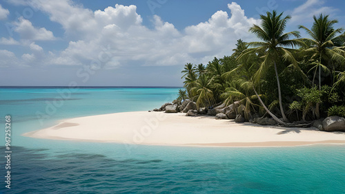 Tropical Island Maldives Islands Ocean Tropical Beach Small Caribbean island in Cayos Cochinos landscape background,