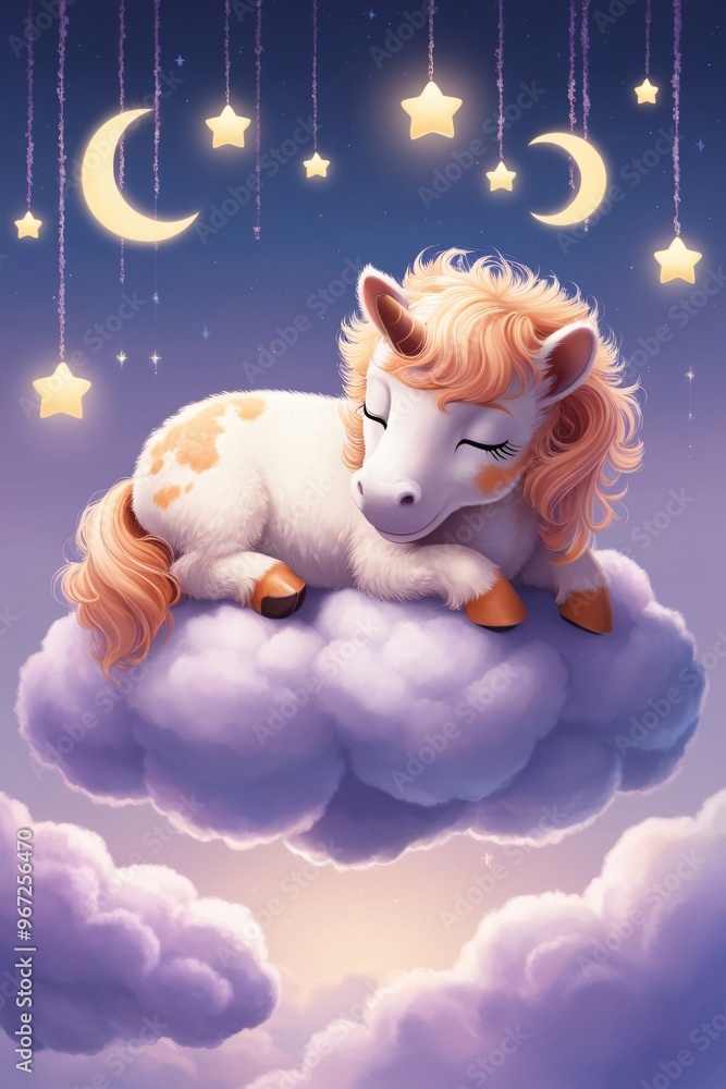 Obraz premium pony on cloud
