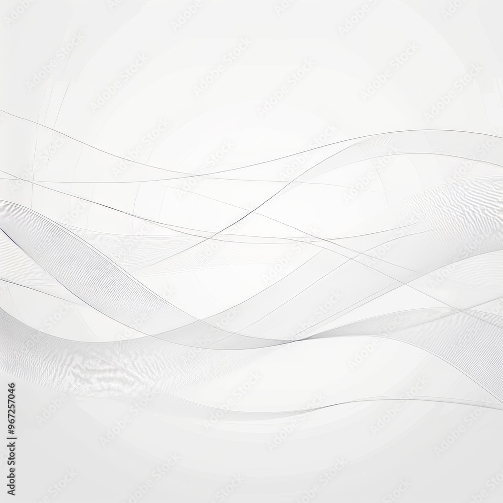 Obraz premium Abstract smooth gray and white wavy background. Design with flowing lines and elegant style..