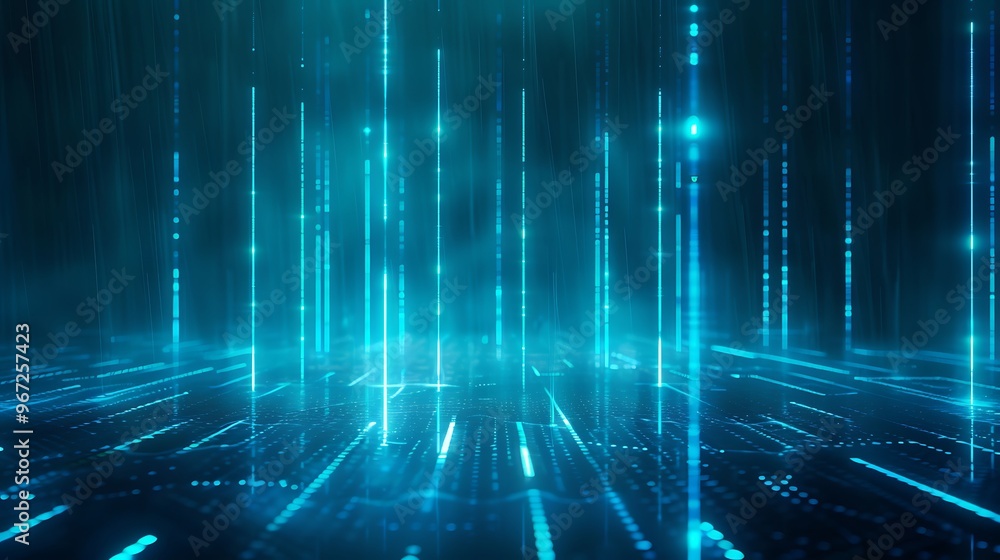Futuristic blue digital background with glowing lines, representing technology, innovation, and cyber themes. Stage for product presentation. Futuristic blue digital background with glowing lines, representing technology, innovation, and cyber themes. Stage for product presentation.