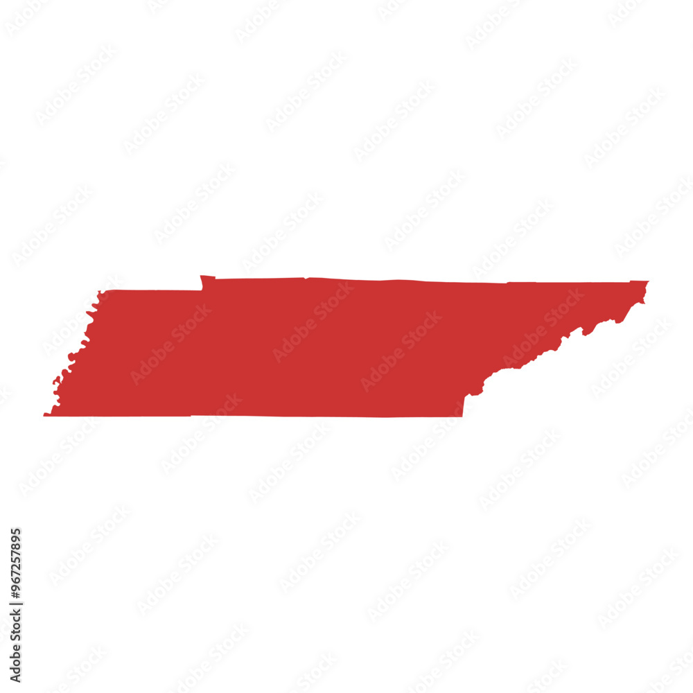 Fototapeta premium Vector outline map of Tennessee state of the United States