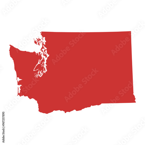 Vector outline map of Washington state of the United States