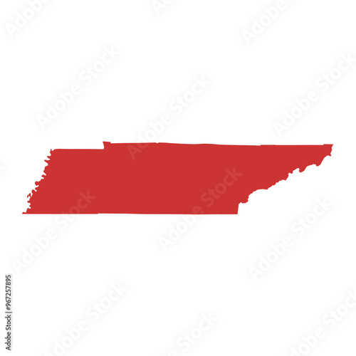 Vector outline map of Tennessee state of the United States