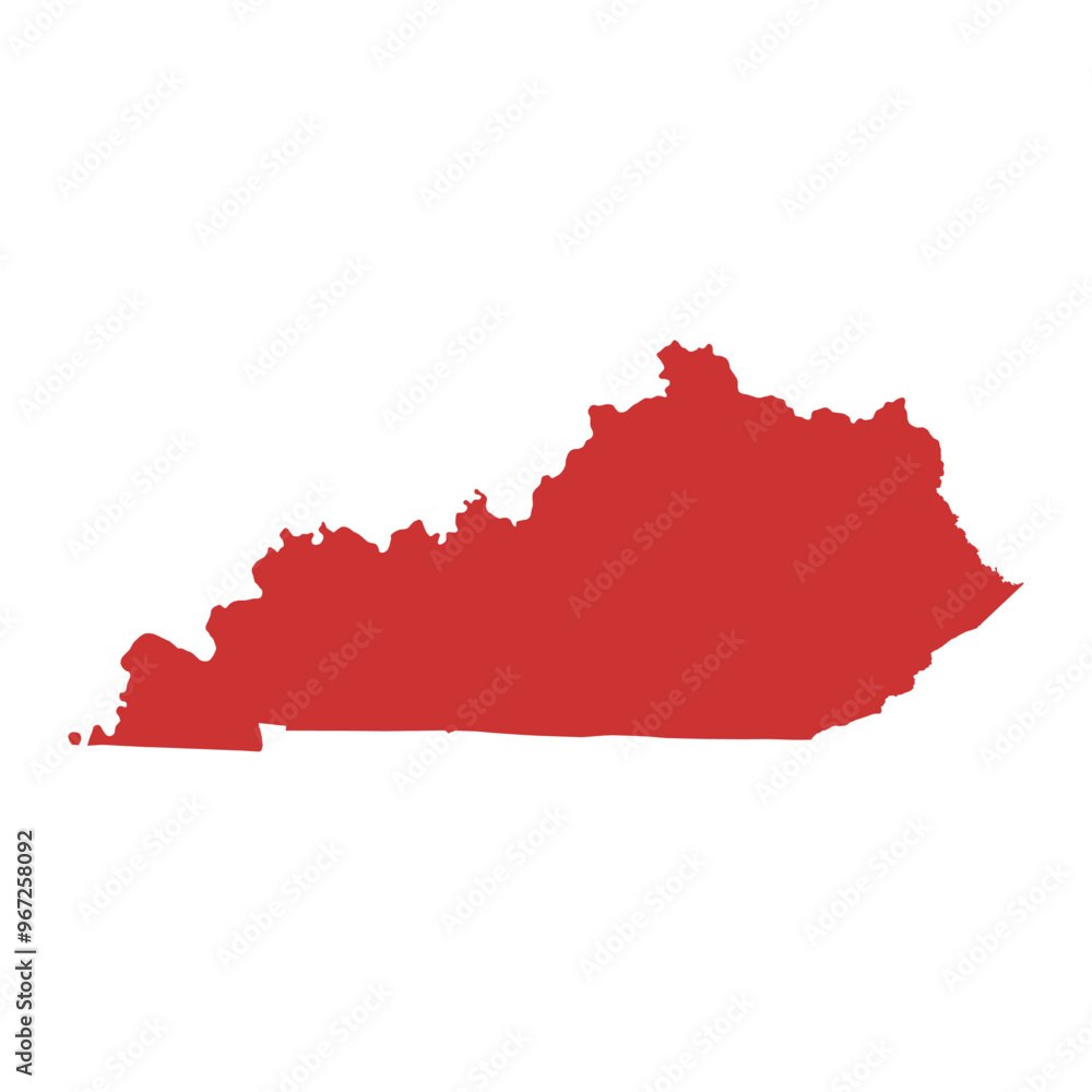 Fototapeta premium Vector outline map of Kentucky state of the United States