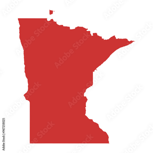 Vector outline map of Minnesota state of the United States