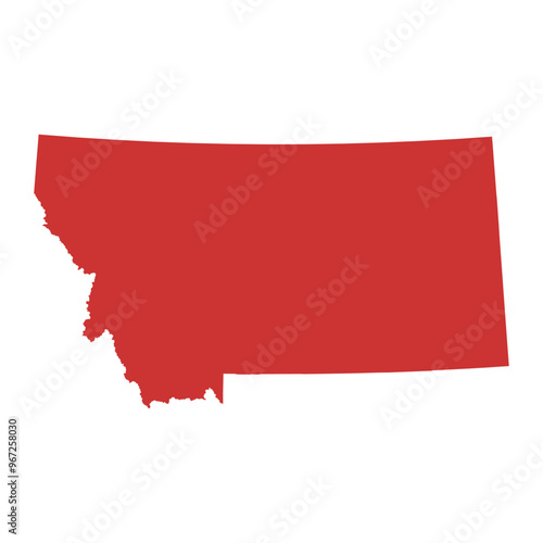 Vector outline map of Montana state of the United States