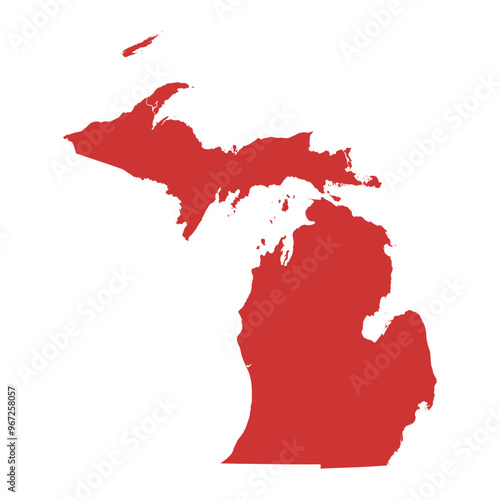 Vector outline map of Michigan state of the United States