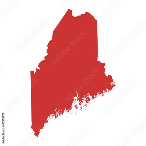 Vector outline map of Maine state of the United States