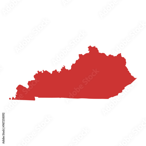 Vector outline map of Kentucky state of the United States