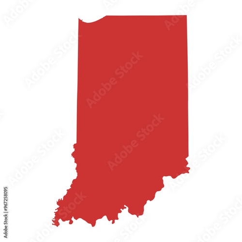 Vector outline map of Indiana state of the United States